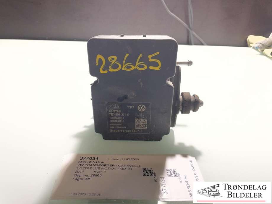 ABS sentral til VW Transporter / Caravelle, 2009-2015 (Fase 2) (T5) (T5) (7E0614517C)