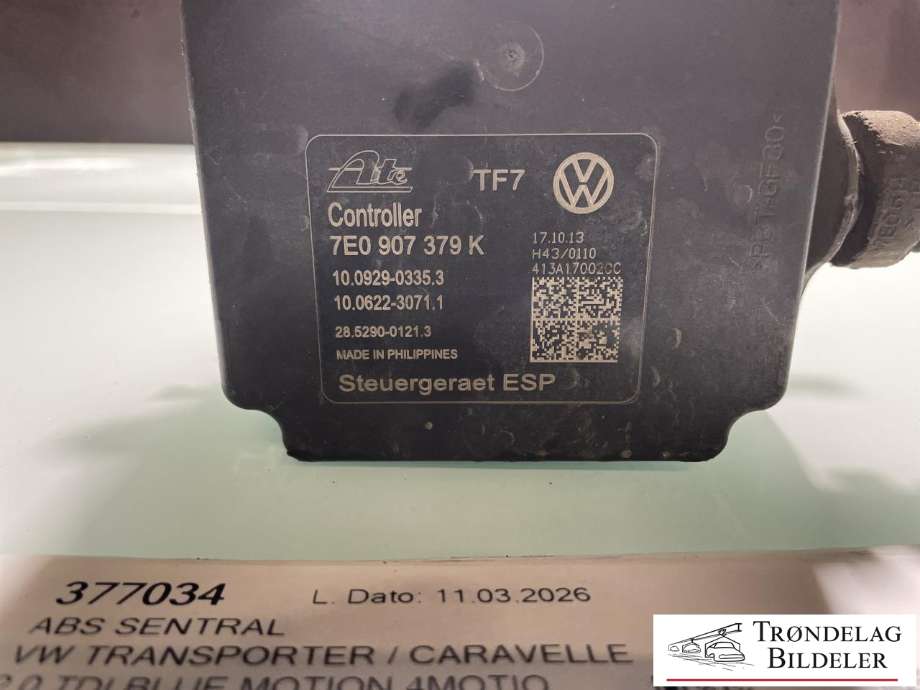 ABS sentral til VW Transporter / Caravelle 2009-2015 (Fase 2) (T5) (T5) (7E0614517C|7E0614517H|7E0907379G)