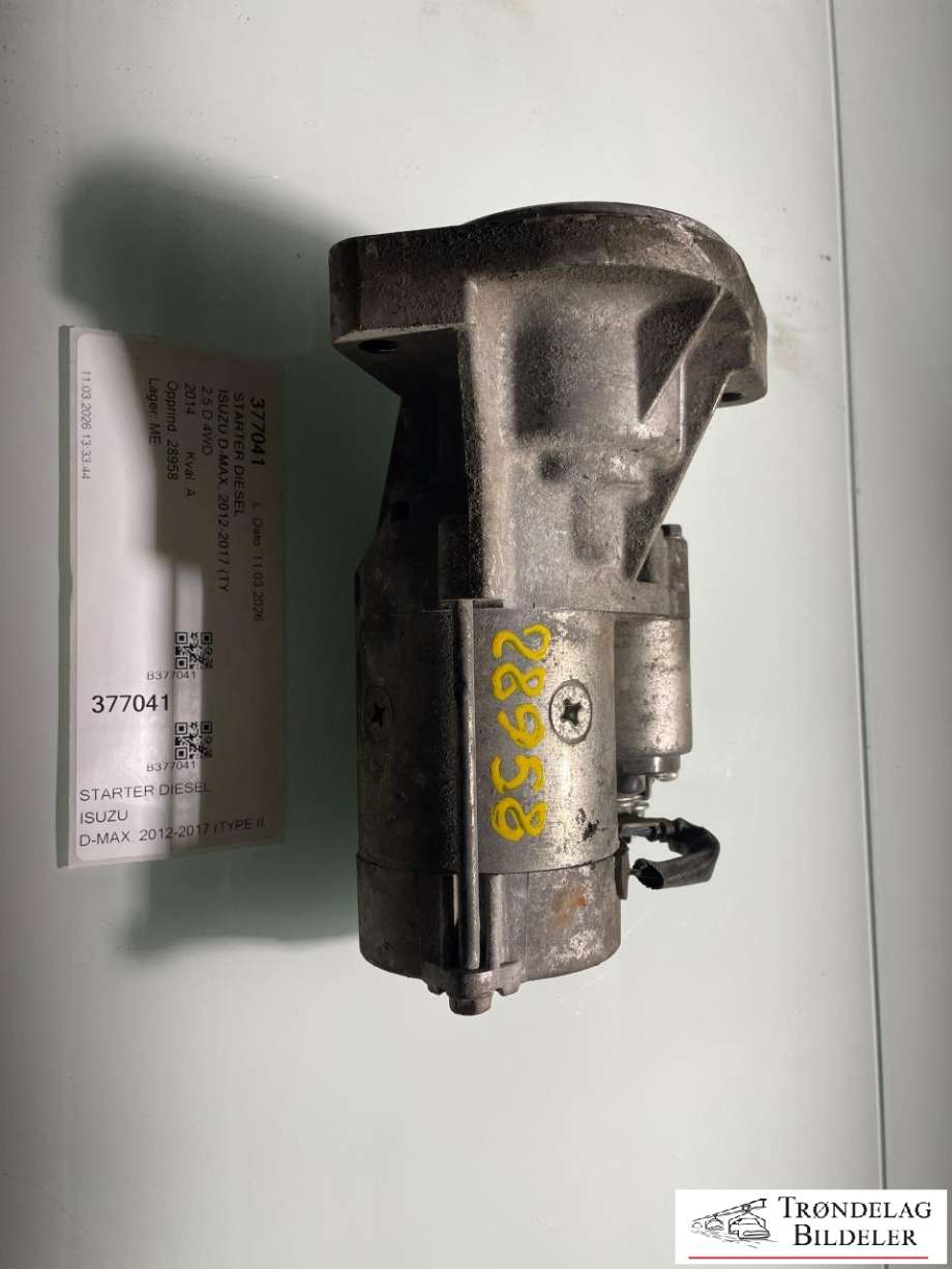Starter diesel til Isuzu D-Max, 2012-2017 (Type II, Fase 1)  (8981836550)