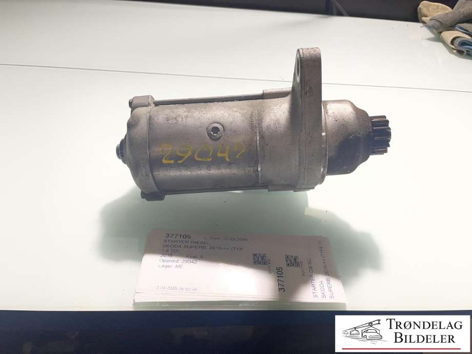 Starter diesel til Škoda Superb, 2015-->> (Type III)  (0AM 911 023M|0AM 911 021 E|0AM 911 023 MX|0AM 911 021 EX|0AM 911 021 B)