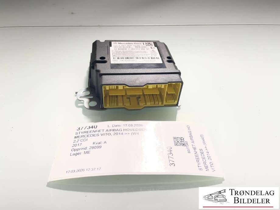 Styreenhet airbag hovedsensor til Mercedes Vito, 2014-->> (W447) (W447) (A 447 900 10 00)