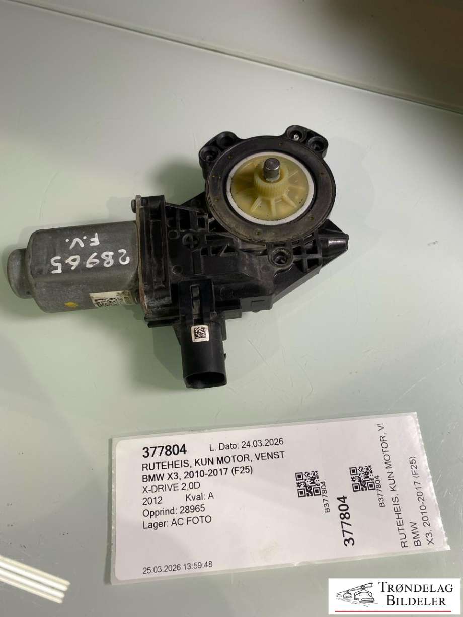 Ruteheis, kun motor, venstre foran til BMW X3, 2010-2017 (F25) (F25) (67 62 7 258 534)