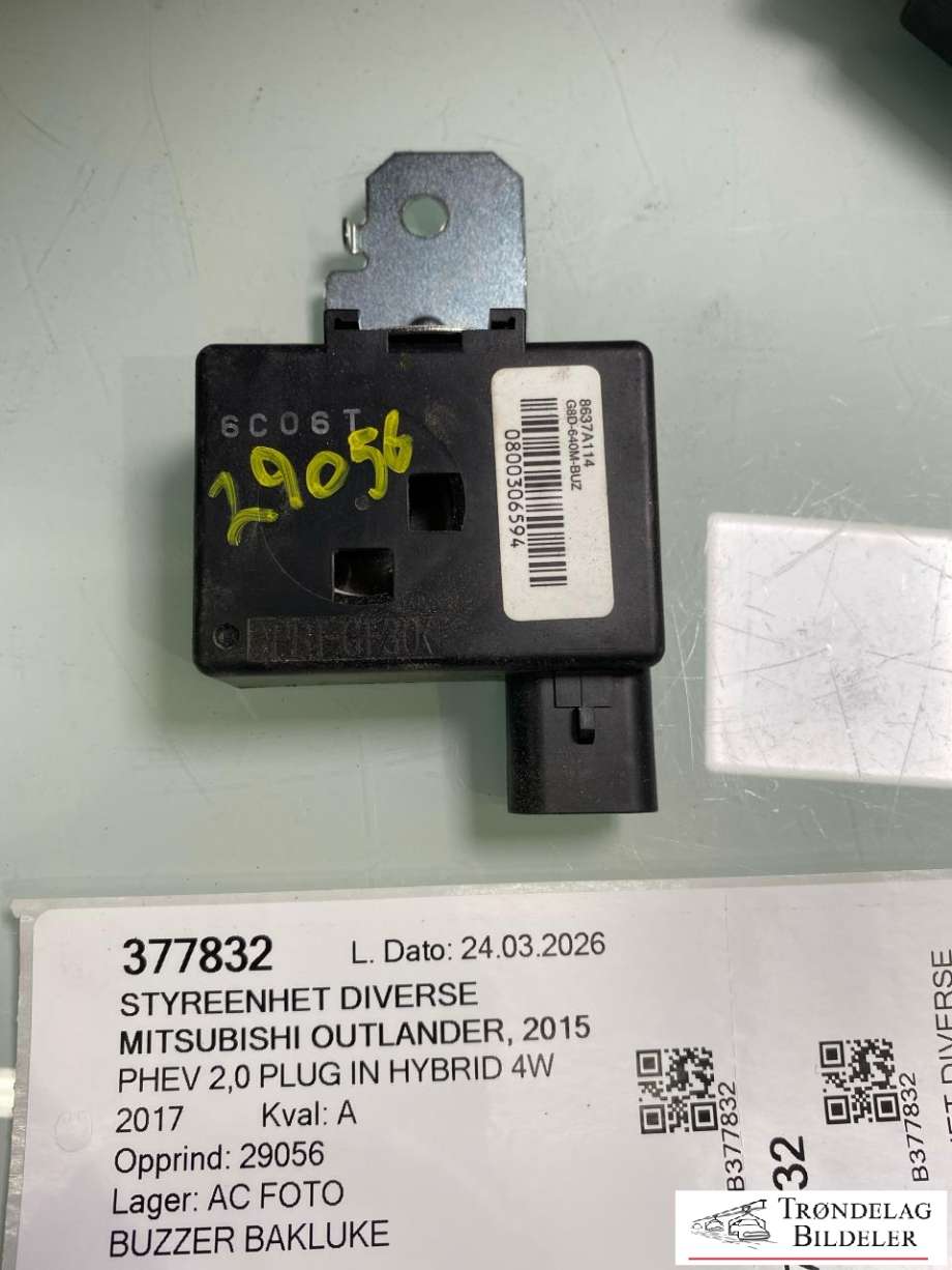 Styreenhet diverse til Mitsubishi Outlander 2015-->> (Type III, Fase 2) (8637A114|)