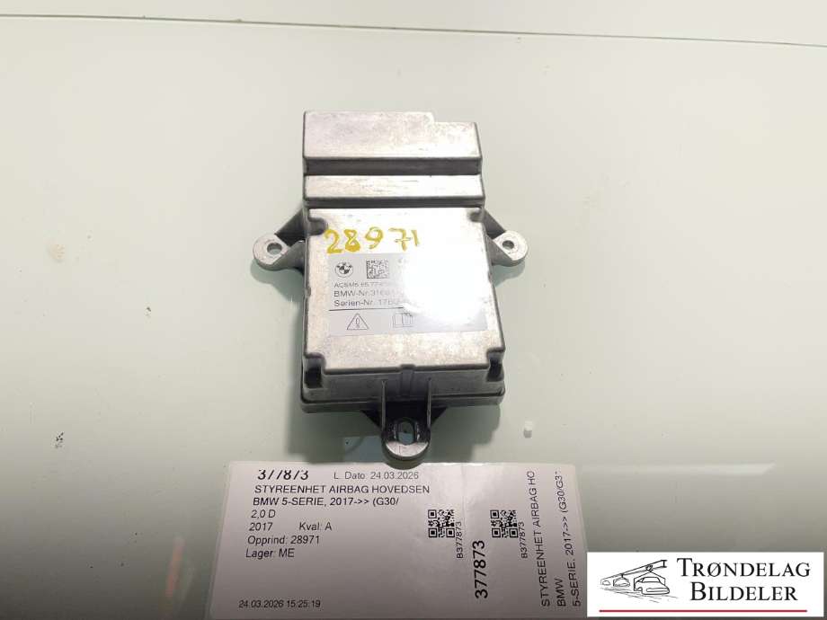 Styreenhet airbag hovedsensor til BMW 5-Serie, 2017-->> (G30/G31) (G30/G31) (31684135001)