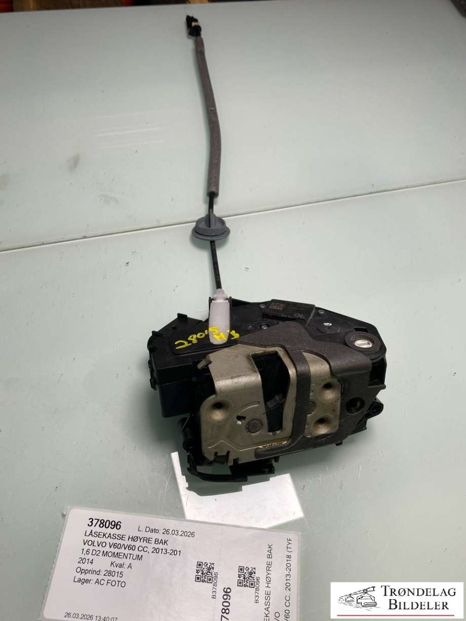 Låsekasse høyre bak til Volvo V60/V60 CC, 2013-2018 (Type I, Fase 2)  