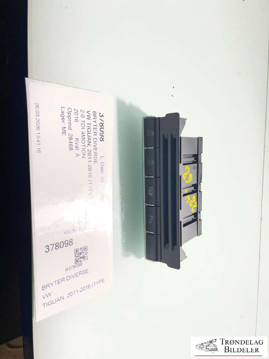 Bryter diverse til VW Tiguan 2011-2016 (Type I, Fase 2) (5N1 927 132 T|)