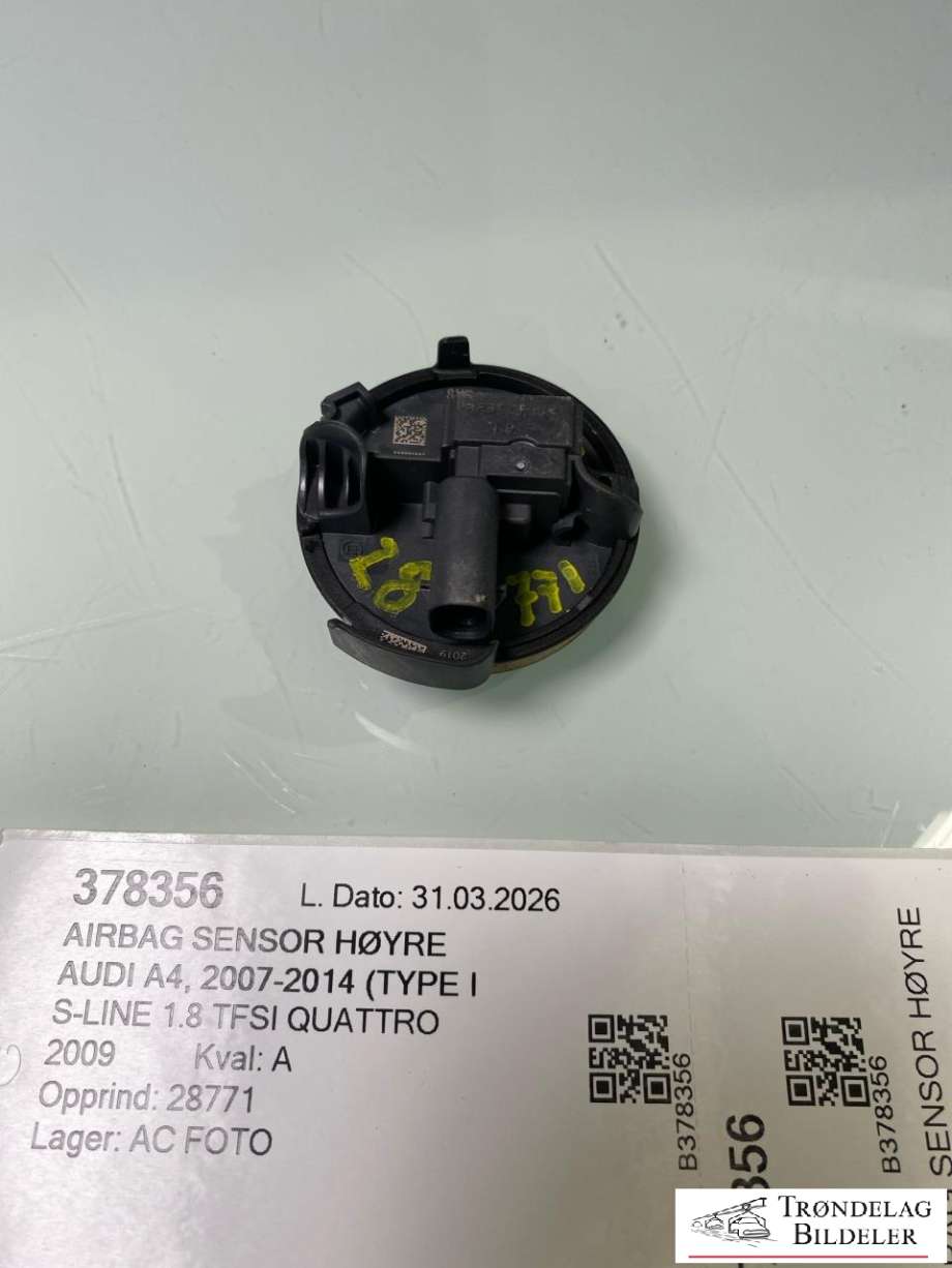 Airbag sensor høyre til Audi A4, 2007-2014 (Type IV) (B8) (B8) 