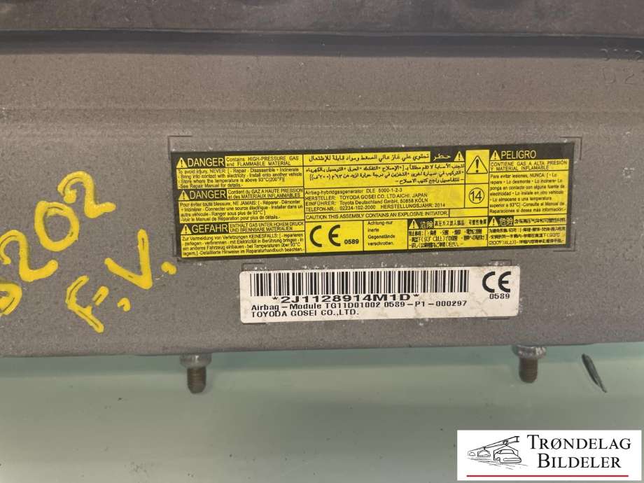 Airbag kne til Toyota Auris 2013-2015 (Type II, Fase 1)  