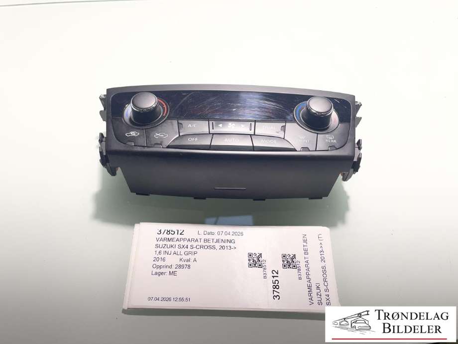 Varmeapparat betjening til Suzuki SX4 S-CROSS, 2013-->> (Type II) (39510-61M10-BKZ)
