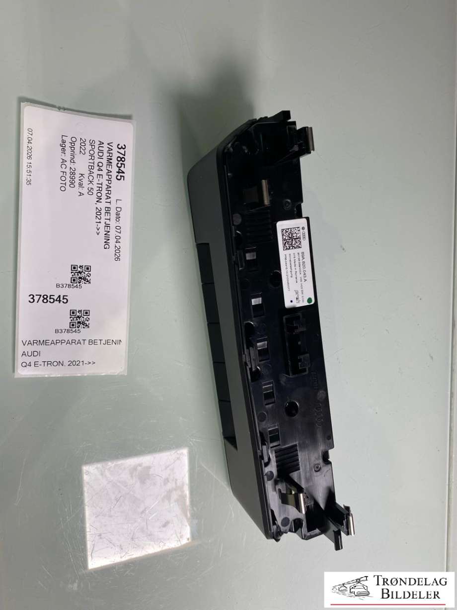 Varmeapparat betjening til Audi Q4 e-tron 2021-->> (89A 820 043 A|89A 820 043 F|)