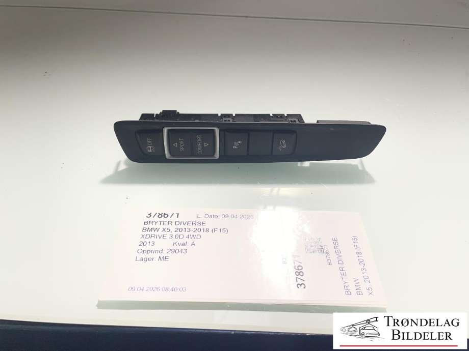 Bryter diverse til BMW X5, 2013-2018 (F15) (F15) (SZ 9262719-04)