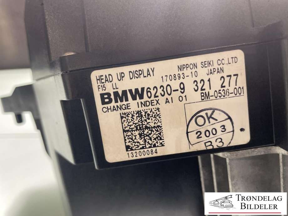 Instrument head-up display (HUD) til BMW X5 2013-2018 (F15) (F15) (62 30 9 384 373|62 30 9 279 434|)