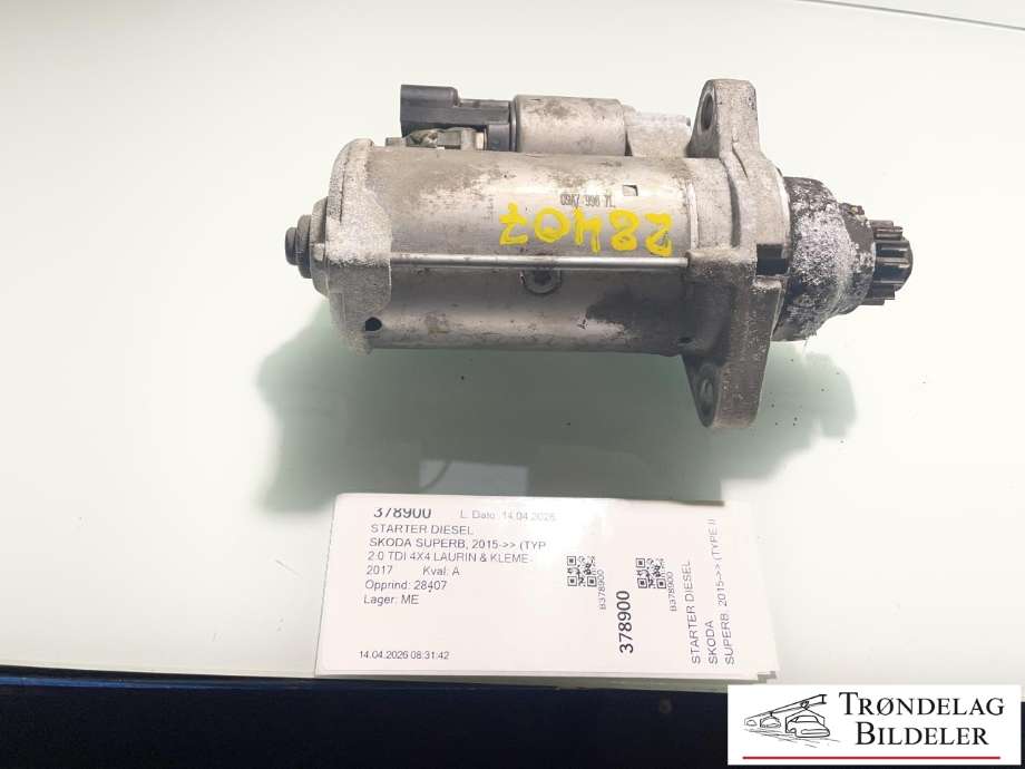 Starter diesel til Škoda Superb, 2015-->> (Type III)  (02M911024C|1153009|02M911021E|02M911021EX|02M911021P|02M911021PX|02M911024B)
