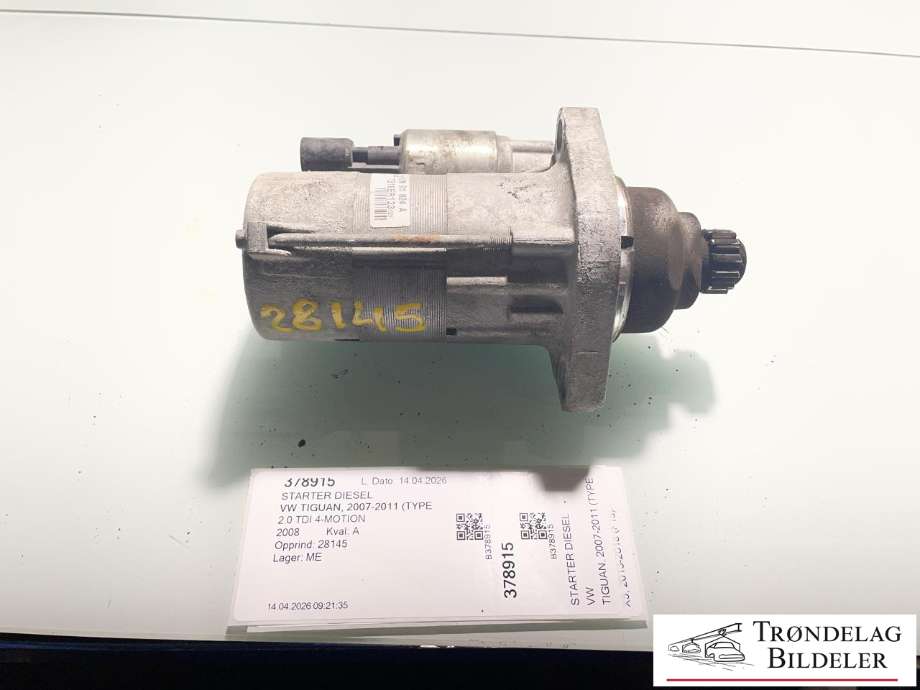 Starter diesel til VW Tiguan, 2007-2011 (Type I, Fase 1)  (02M 911 024  X|02M 911 023 P)