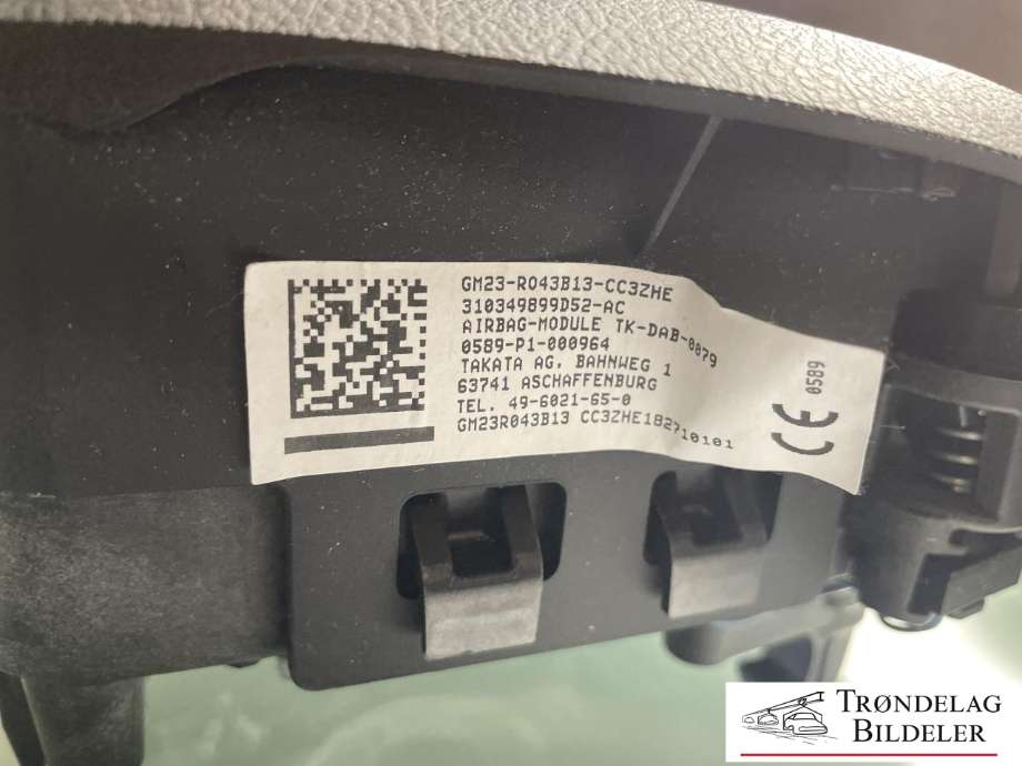 Airbag rattpute til Ford S-Max 2015-->> (Type II)  (2224766|GM23-R043B13-CC3ZHE|)
