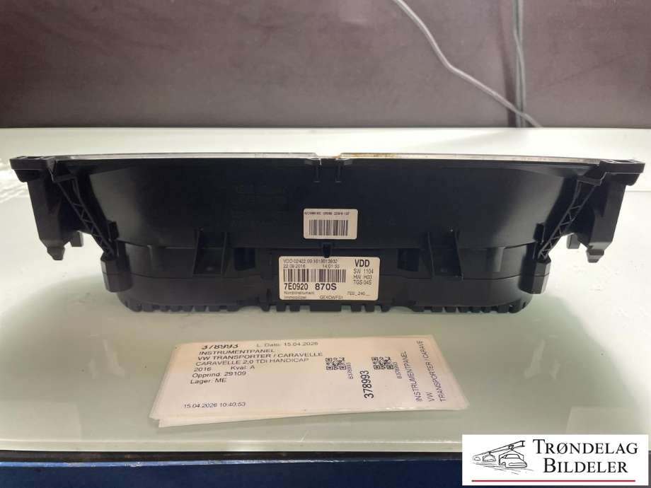 Instrumentpanel til VW Transporter / Caravelle 2015-2019 (T6) (T6) (7E0920870S|7E0 920 870 SX|)