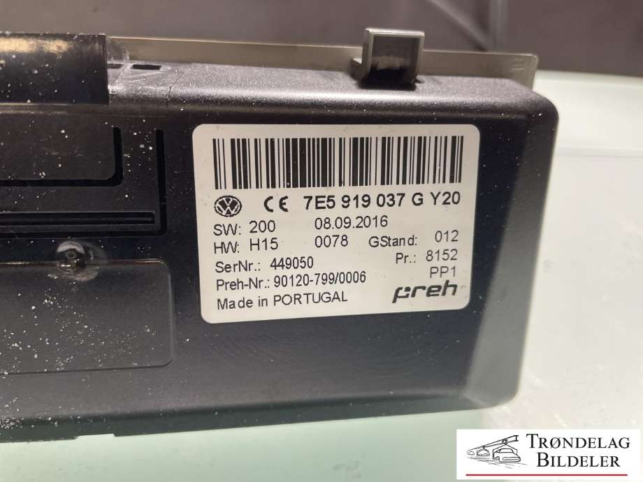 Instrument klokke til VW Transporter / Caravelle 2015-2019 (T6) (T6) (7E5 919 037 G|7E5 919 037 J|)