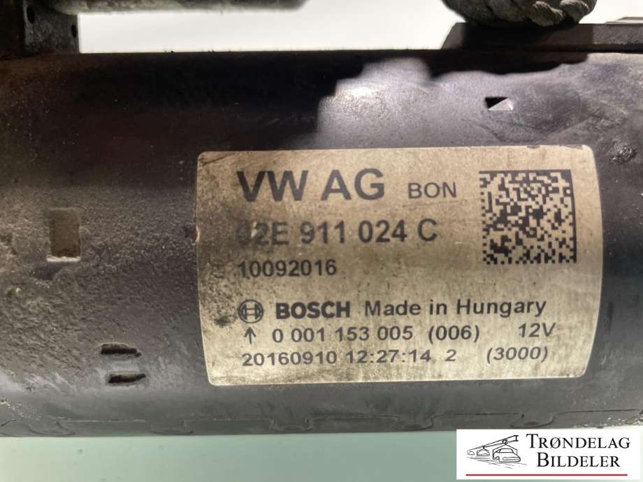 Starter diesel til VW Transporter / Caravelle 2015-2019 (T6) (T6) (02E 911 022C|02E 911 023 Q|02E 911 023 T|02E 911 024 C|02E 911 024 H|02E 911 024 CX)