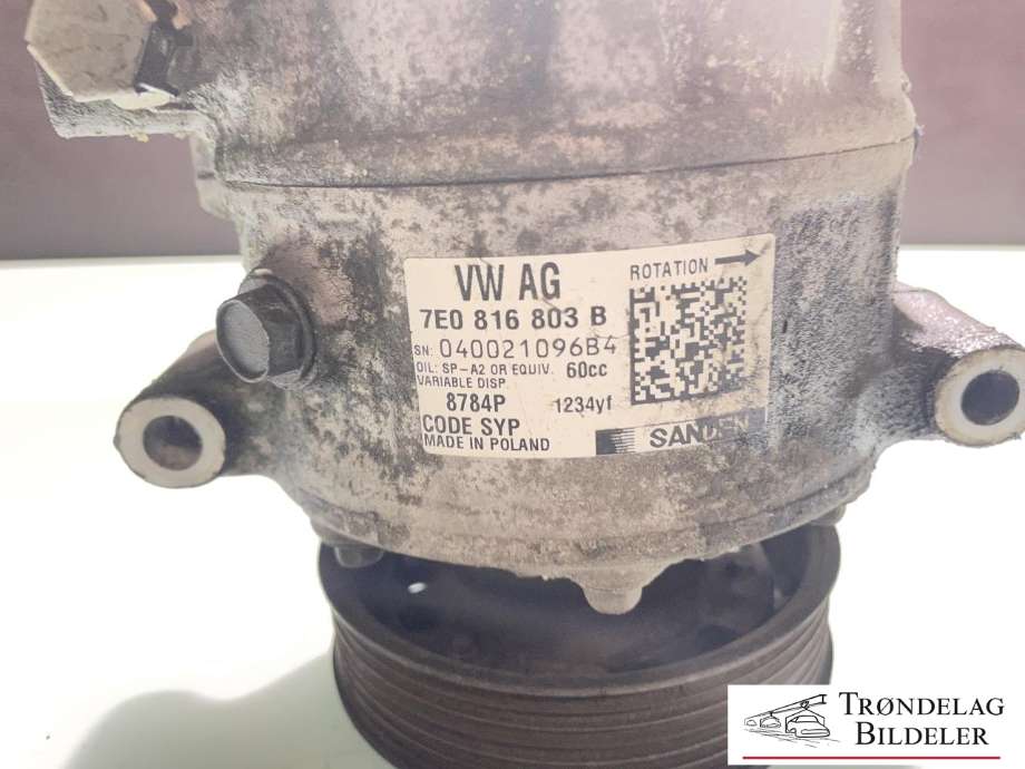 Aircondition kompressor til VW Transporter / Caravelle 2015-2019 (T6) (T6) (7N0 816 803 B|ACP01257|7E0816803B|7E0816803F|7E0816803G|7E0816803H|7E0820803M|7E0820803T|7E0820808A|7E0820808B|7N0816803B|7N0816803D)