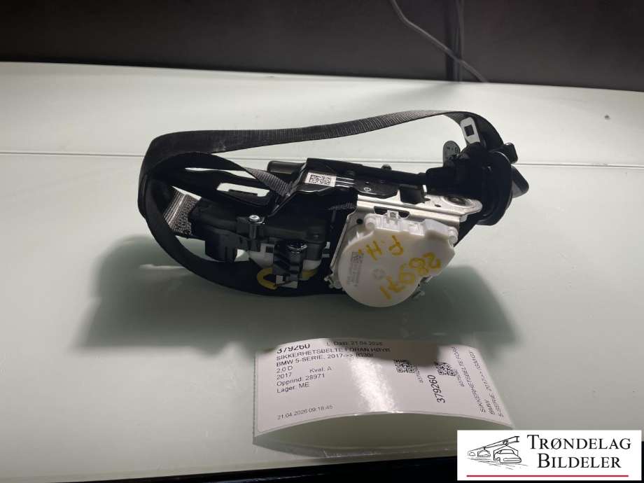 Sikkerhetsbelte foran høyre til BMW 5-Serie, 2017-->> (G30/G31) (G30/G31) (72 11 7 430 110)