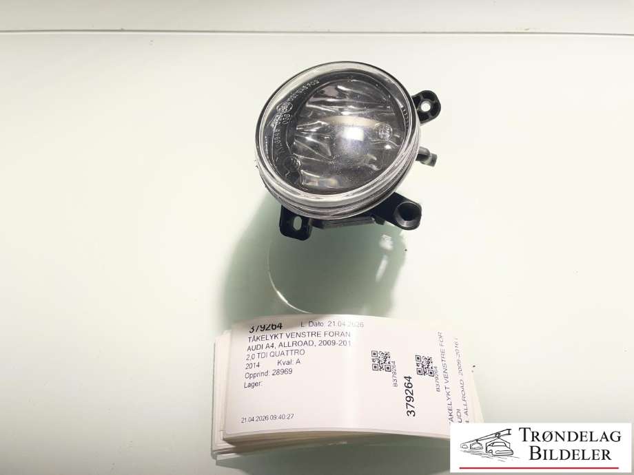 Tåkelykt venstre foran til Audi A4, Allroad, 2009-2016 (Type I) (B8) (B8) (8T0941699B)