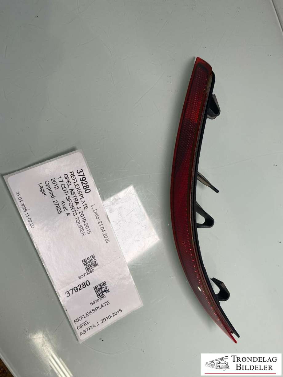 Refleksplate til Opel Astra J, 2010-2015  (13282240)