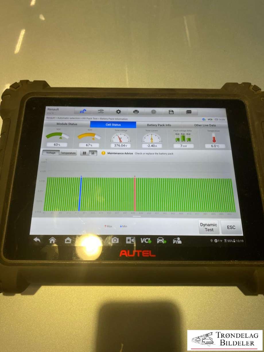 Batteripakke elbil til Renault Zoe 2013-2019 (Fase 1)  (67% SOH|)