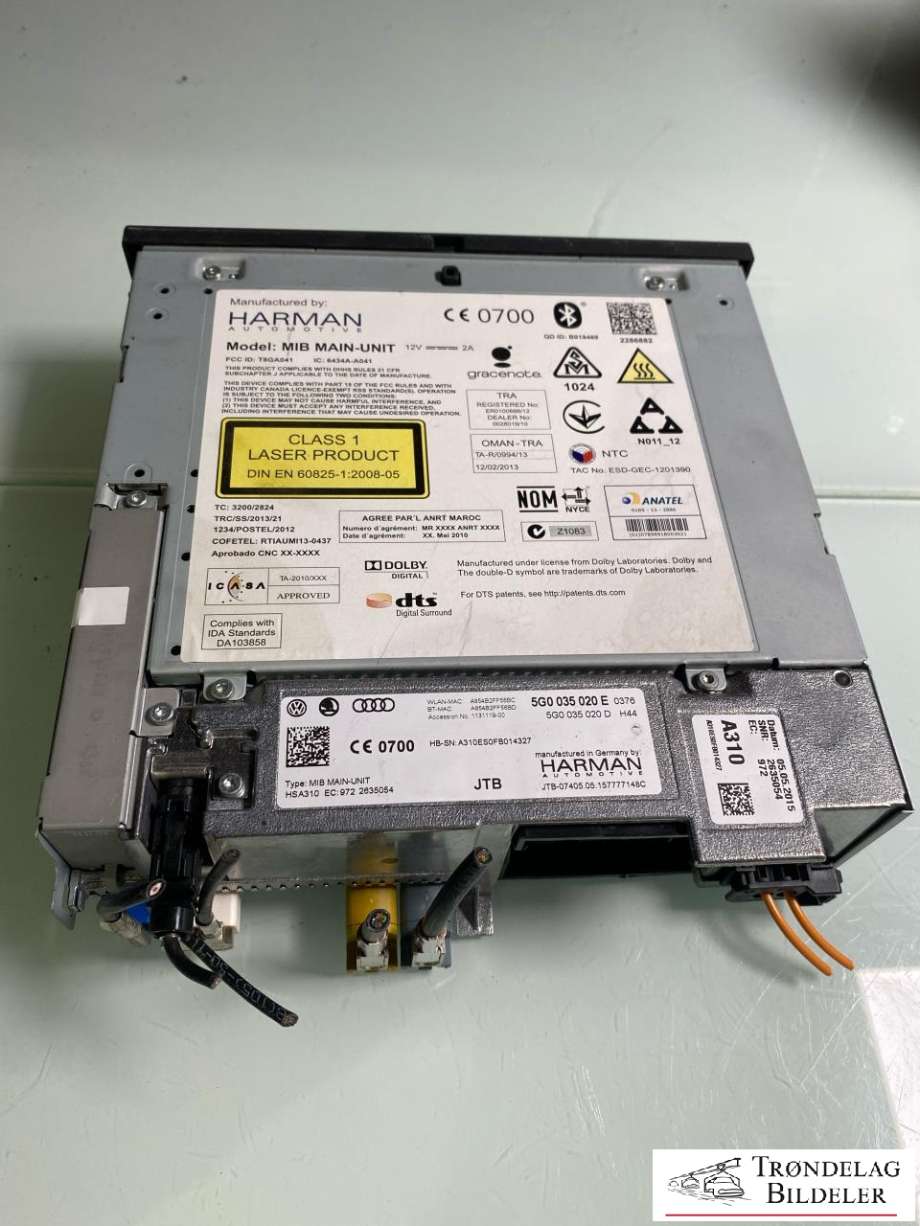 Bilstereo navigasjon spiller til VW e-Golf 2014-2017 (Fase 1)  (5G0035020E|)