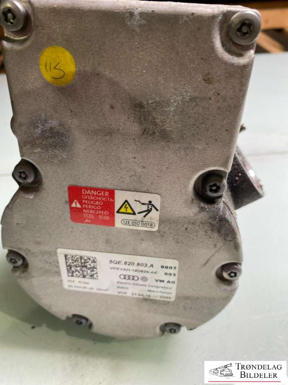Aircondition kompressor elbil til VW e-Golf 2014-2017 (Fase 1) (5QE 816 803|12E820803B|12E820803C|12E820803E|5QE816803|5QE816803D|5QE816803E|5QE816803G|5QE816803H|5QE820803|5QE820803A|ACP01173|5QE 816 803 A)