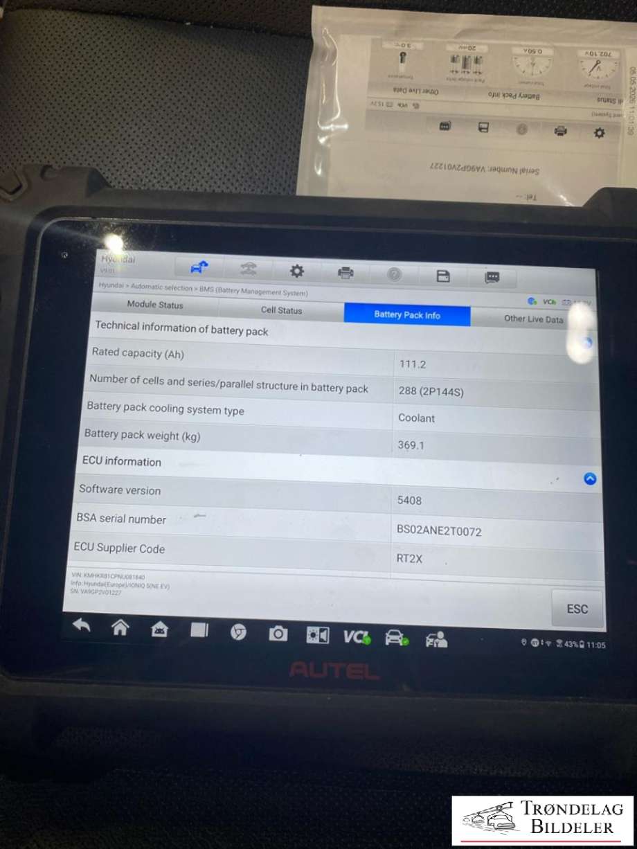 Batteripakke elbil til Hyundai Ioniq 5 2021-->>  (100% SOH|)