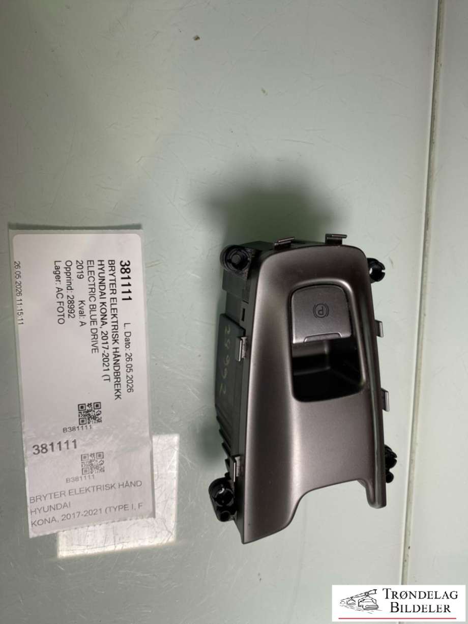 Bryter elektrisk håndbrekk/parkbrems til Hyundai Kona, 2017-2021 (Type I, Fase 1)  (93766-K4000)