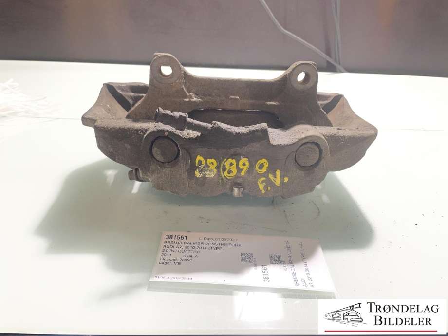 Bremsecaliper venstre foran til Audi A7, 2010-2014 (Type I, Fase 1)  (4G0 615 123 B)