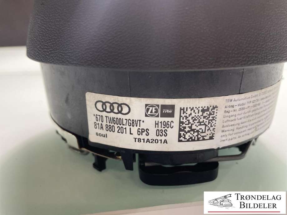 Airbag ratt til Audi Q2 2016-->> (81A 880 201 L|)