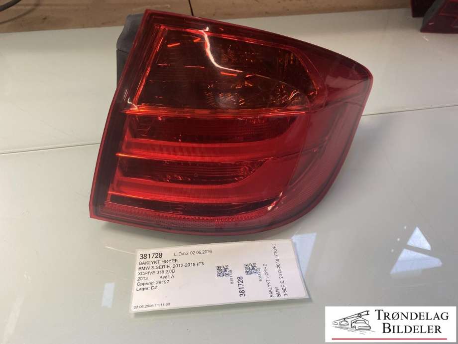 Baklykt høyre til BMW 3-Serie 2012-2018 (F30/F31/F34) (F30/F31/F34) (63 21 7 429 728|)