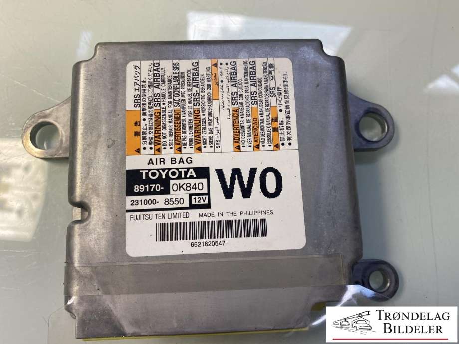 Styreenhet airbag hovedsensor til Toyota Hilux 2016-2020 (891700K840|)
