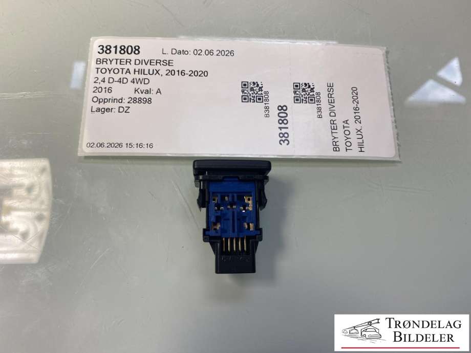 Bryter diverse til Toyota Hilux 2016-2020  (8729071010|)