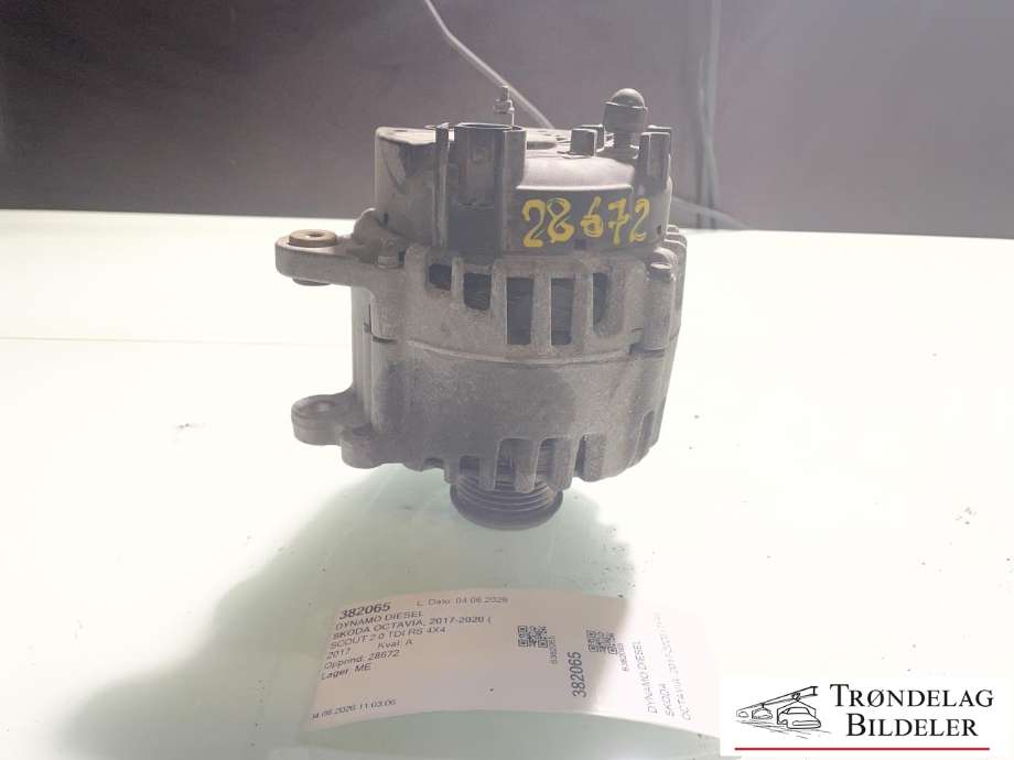 Dynamo diesel til Škoda Octavia, 2017-2020 (Type III, Fase 2)  (04L903021G|04L903021GX|04L903023K|04L903023KX|04L903023L)