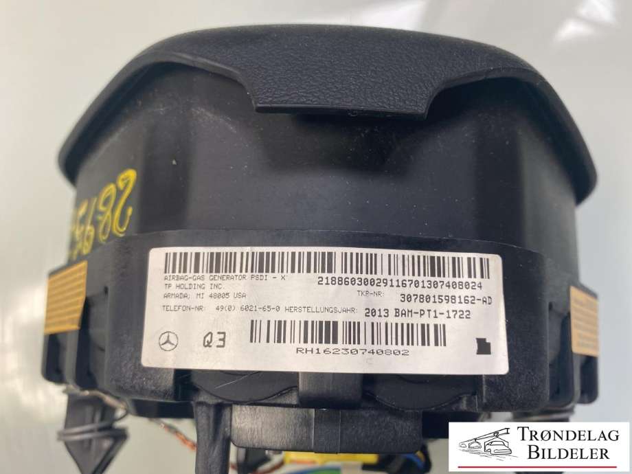 Airbag ratt til Mercedes E-Klasse 2013-2016 (Fase 2) (W212) (W212) (A 000 860 51 03  9116|)