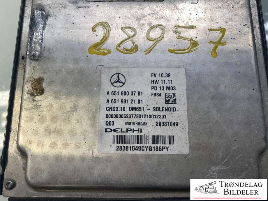Styreenhet motor til Mercedes E-Klasse 2013-2016 (Fase 2) (W212) (W212) (A6519003701|A6519012101|28381049)