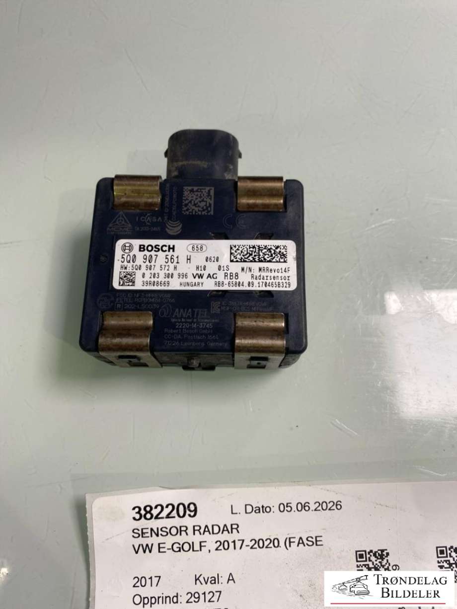 Sensor radar til VW e-Golf 2017-2020 (Fase 2) (5Q0 907 561 H|)
