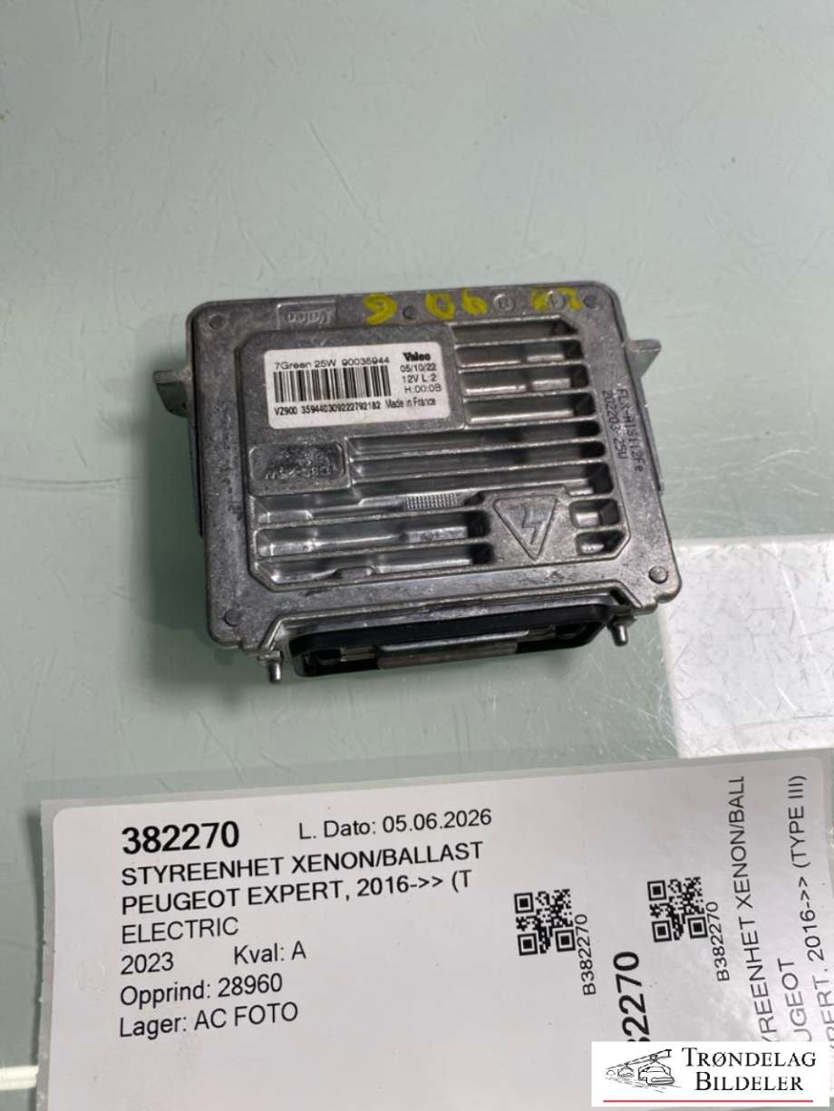 Styreenhet xenon/ballast til Peugeot Expert 2016-->> (Type III) (90035944|98 060 865 80|)