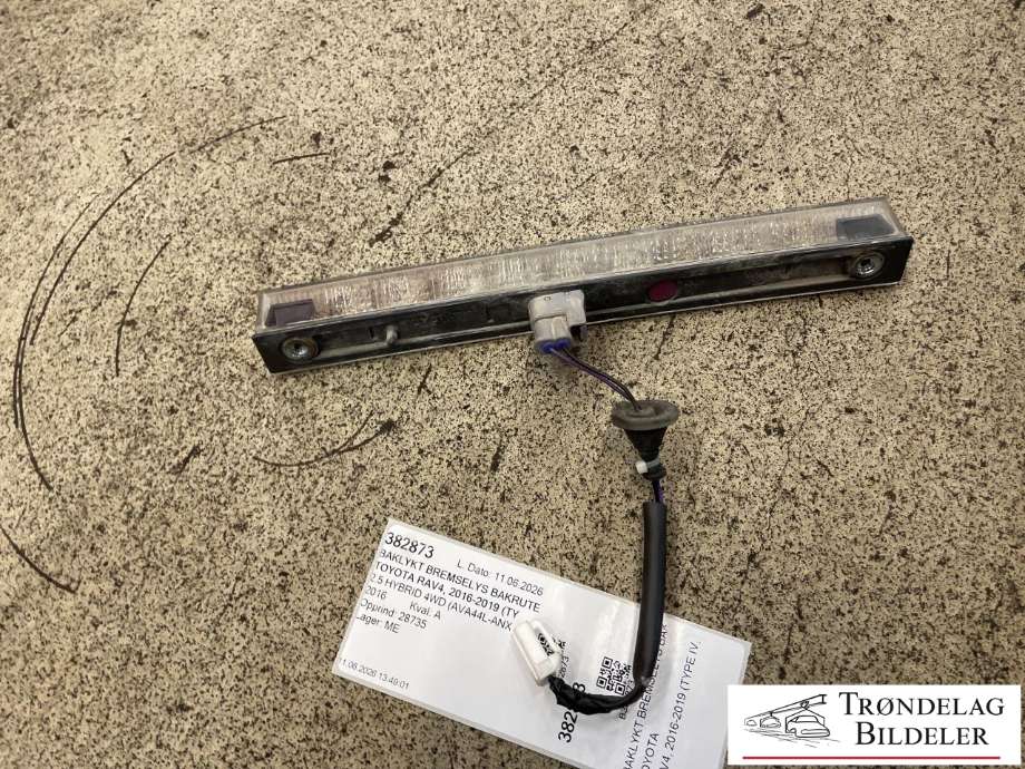 Baklykt bremselys bakrute til Toyota RAV4 2016-2019 (Type IV, Fase 2)  (81570-60110|)