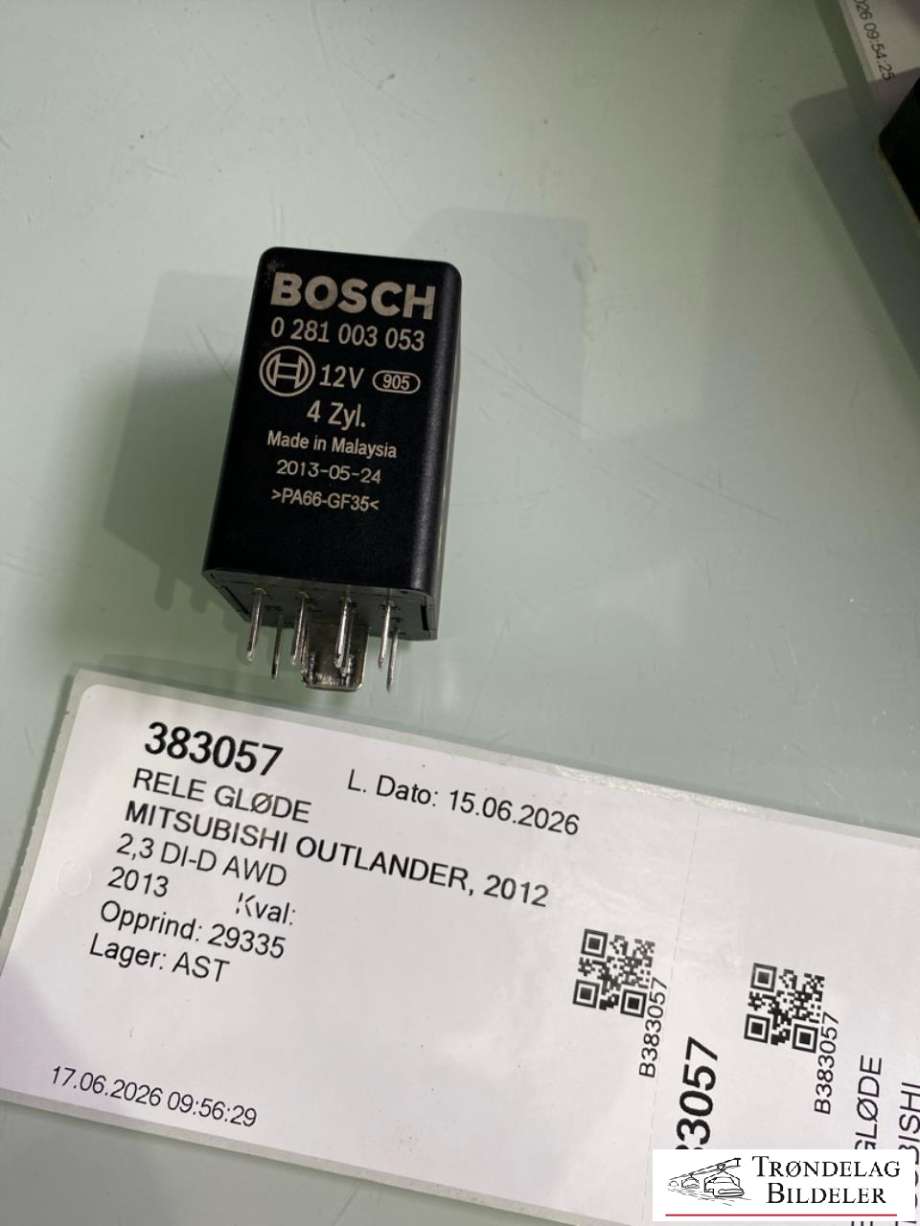Rele gløde til Mitsubishi Outlander 2012-2015 (Type III, Fase 1) (BOSCH|0 281 003 053|1860D763|)