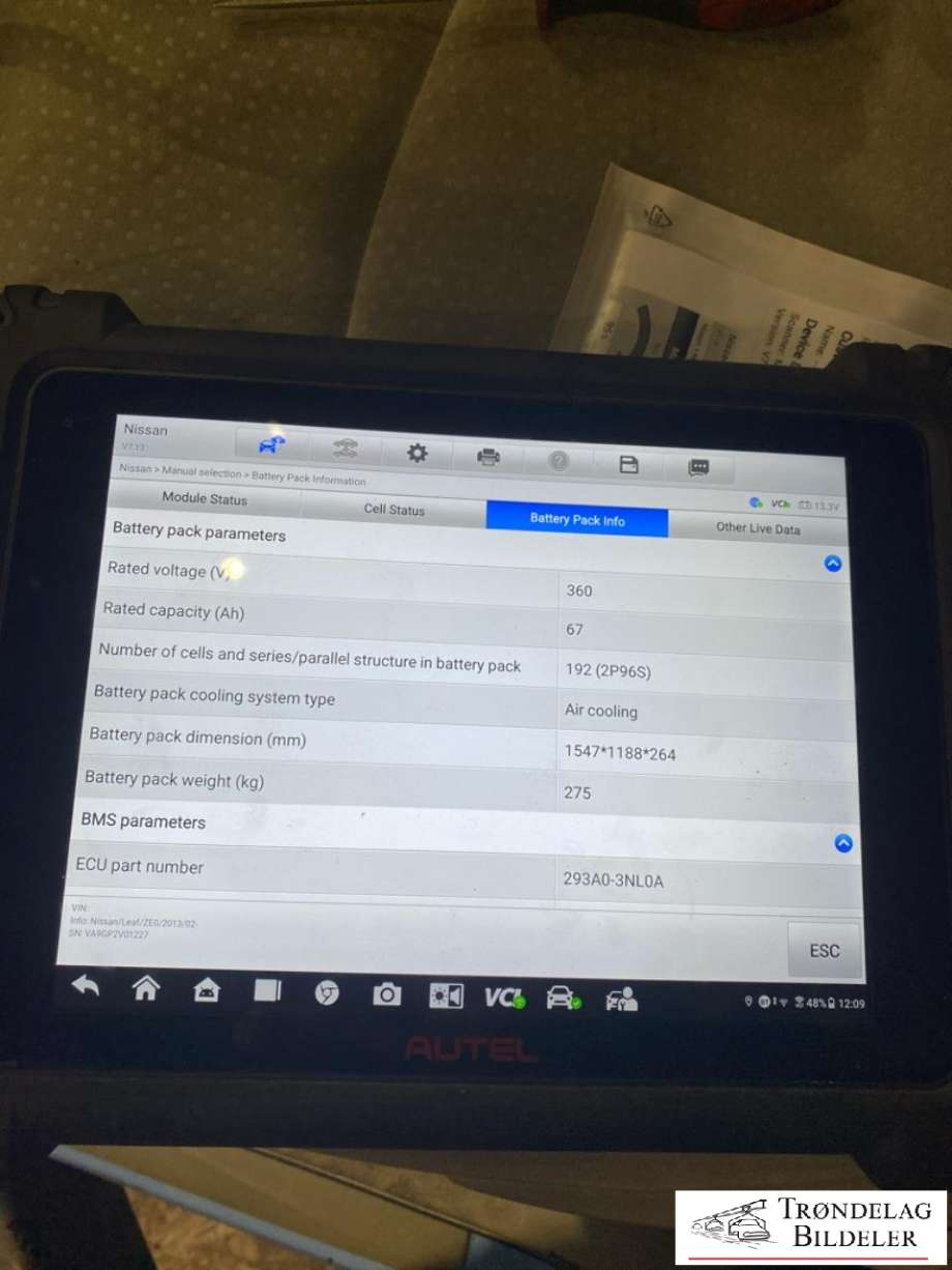 Batteripakke elbil til Nissan Leaf 2011-2017 (Type I)  