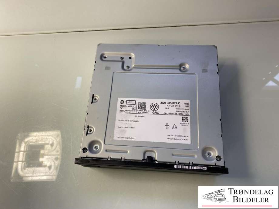 Bilstereo CD-veksler til VW Passat 2015-2019 (Fase 1) (B8) (B8) (3Q0 035 874 C|)