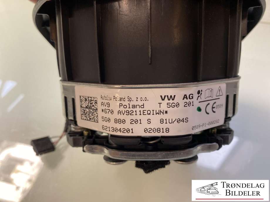 Airbag rattpute til VW Passat 2015-2019 (Fase 1) (B8) (B8) (5G0 880 201 S|5G0880201S|)