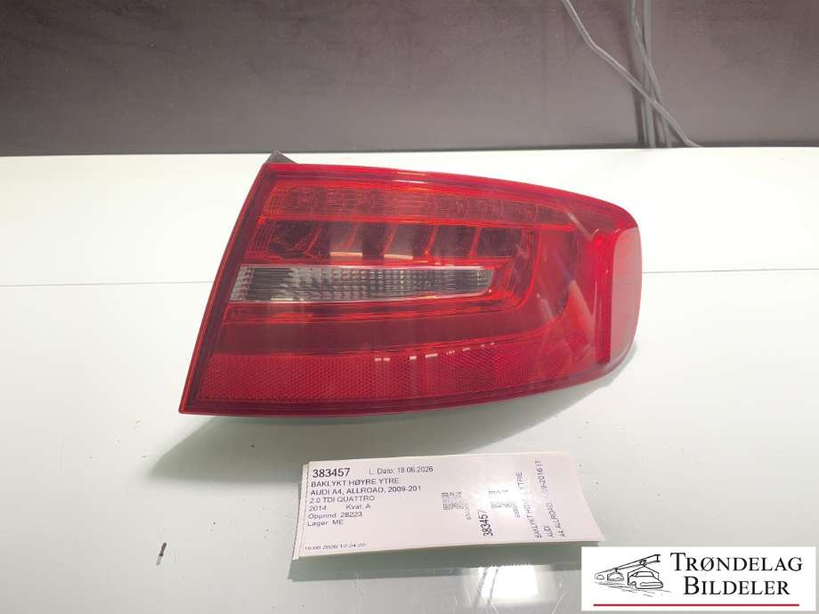 Baklykt høyre ytre til Audi A4, Allroad, 2009-2016 (Type I) (B8) (B8) (8K9 945 096 D)