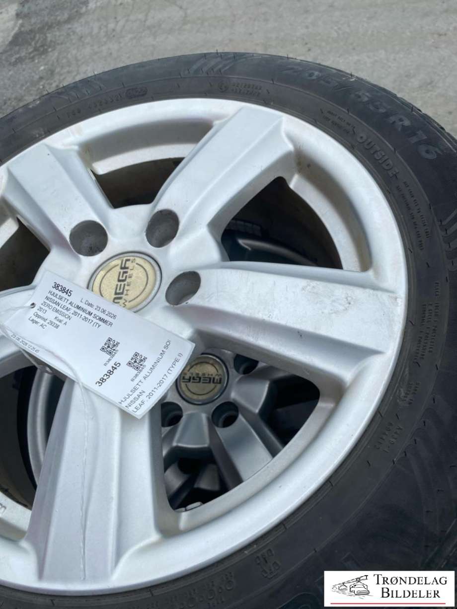 Hjulsett aluminium sommer til Nissan Leaf 2011-2017 (Type I)  (205/55/16|1-6 MM MØNSTERDYBDE|PROD 04-22)