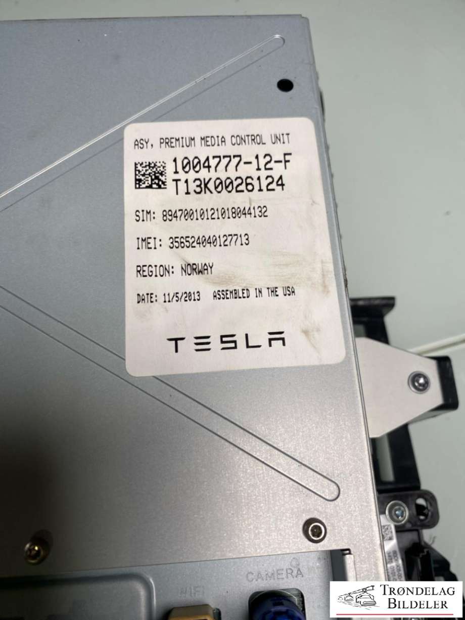 Multimedia display (MCU - Media Controller Unit) til Tesla Model S 2013-2016 (Fase 1) (1004777-12-F|)