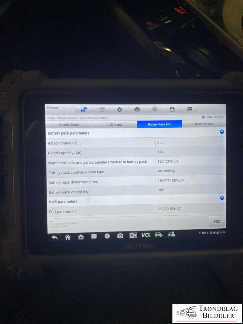 Batteripakke elbil til Nissan Leaf 2018-->> (Type II)